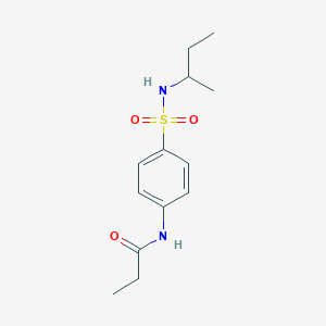 molecular formula C13H20N2O3S B4106274 N-{4-[(sec-butylamino)sulfonyl]phenyl}propanamide 