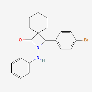 molecular formula C20H21BrN2O B4106275 2-anilino-3-(4-bromophenyl)-2-azaspiro[3.5]nonan-1-one 