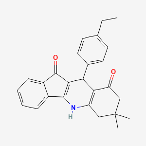 molecular formula C26H25NO2 B4106295 10-(4-ethylphenyl)-7,7-dimethyl-6,7,8,10-tetrahydro-5H-indeno[1,2-b]quinoline-9,11-dione CAS No. 669740-13-0
