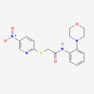 molecular formula C17H18N4O4S B4106330 N-[2-(4-morpholinyl)phenyl]-2-[(5-nitro-2-pyridinyl)thio]acetamide 