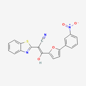 2-(1,3-benzothiazol-2-yl)-3-hydroxy-3-[5-(3-nitrophenyl)-2-furyl]acrylonitrile