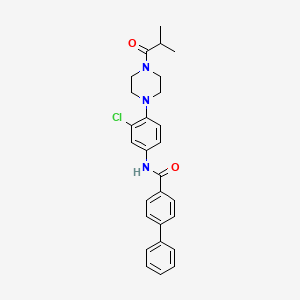 molecular formula C27H28ClN3O2 B4106354 N-[3-chloro-4-(4-isobutyryl-1-piperazinyl)phenyl]-4-biphenylcarboxamide 