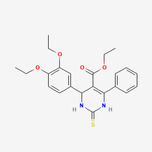 molecular formula C23H26N2O4S B4106370 ethyl 4-(3,4-diethoxyphenyl)-6-phenyl-2-thioxo-1,2,3,4-tetrahydro-5-pyrimidinecarboxylate 
