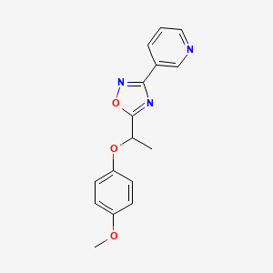 molecular formula C16H15N3O3 B4106375 3-{5-[1-(4-methoxyphenoxy)ethyl]-1,2,4-oxadiazol-3-yl}pyridine 