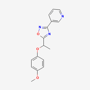 3-{5-[1-(4-methoxyphenoxy)ethyl]-1,2,4-oxadiazol-3-yl}pyridine