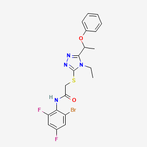 molecular formula C20H19BrF2N4O2S B4106432 N-(2-bromo-4,6-difluorophenyl)-2-{[4-ethyl-5-(1-phenoxyethyl)-4H-1,2,4-triazol-3-yl]thio}acetamide 