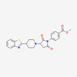 molecular formula C24H23N3O4S B4106435 methyl 4-{3-[4-(1,3-benzothiazol-2-yl)-1-piperidinyl]-2,5-dioxo-1-pyrrolidinyl}benzoate 