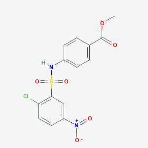 molecular formula C14H11ClN2O6S B410645 Methyl 4-[({2-chloro-5-nitrophenyl}sulfonyl)amino]benzoate 