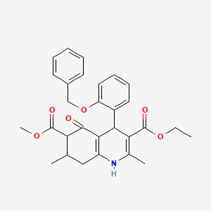 molecular formula C29H31NO6 B4106463 3-ethyl 6-methyl 4-[2-(benzyloxy)phenyl]-2,7-dimethyl-5-oxo-1,4,5,6,7,8-hexahydro-3,6-quinolinedicarboxylate 