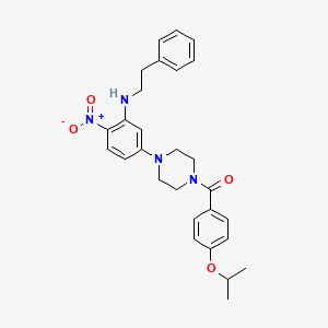 molecular formula C28H32N4O4 B4106499 5-[4-(4-isopropoxybenzoyl)-1-piperazinyl]-2-nitro-N-(2-phenylethyl)aniline 