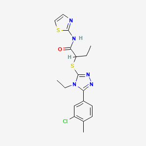 molecular formula C18H20ClN5OS2 B4106507 2-{[5-(3-chloro-4-methylphenyl)-4-ethyl-4H-1,2,4-triazol-3-yl]thio}-N-1,3-thiazol-2-ylbutanamide 