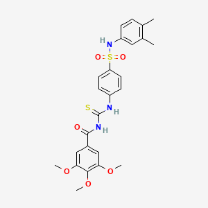molecular formula C25H27N3O6S2 B4106513 N-{[(4-{[(3,4-dimethylphenyl)amino]sulfonyl}phenyl)amino]carbonothioyl}-3,4,5-trimethoxybenzamide 