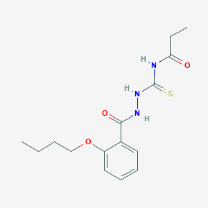 N-{[2-(2-butoxybenzoyl)hydrazino]carbothioyl}propanamide