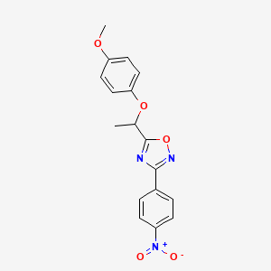 molecular formula C17H15N3O5 B4106522 5-[1-(4-methoxyphenoxy)ethyl]-3-(4-nitrophenyl)-1,2,4-oxadiazole CAS No. 702646-10-4