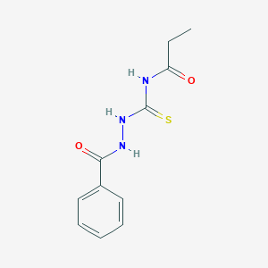 molecular formula C11H13N3O2S B410654 N-[(2-benzoylhydrazino)carbothioyl]propanamide 