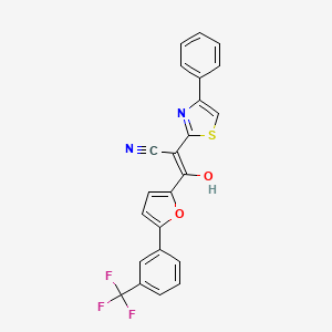 molecular formula C23H13F3N2O2S B4106566 3-hydroxy-2-(4-phenyl-1,3-thiazol-2-yl)-3-{5-[3-(trifluoromethyl)phenyl]-2-furyl}acrylonitrile 