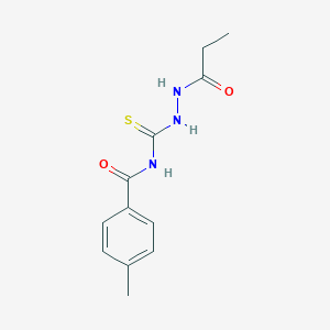 molecular formula C12H15N3O2S B410661 4-methyl-N-[(2-propionylhydrazino)carbothioyl]benzamide 