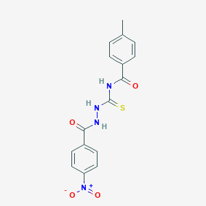 molecular formula C16H14N4O4S B410664 4-Methyl-N-[N'-(4-nitro-benzoyl)-hydrazinocarbothioyl]-benzamide 