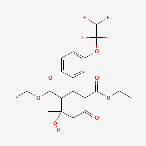 molecular formula C21H24F4O7 B4106641 diethyl 4-hydroxy-4-methyl-6-oxo-2-[3-(1,1,2,2-tetrafluoroethoxy)phenyl]-1,3-cyclohexanedicarboxylate 