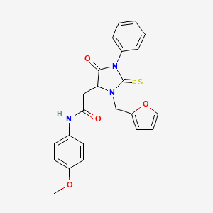 molecular formula C23H21N3O4S B4106644 2-[3-(2-furylmethyl)-5-oxo-1-phenyl-2-thioxo-4-imidazolidinyl]-N-(4-methoxyphenyl)acetamide 