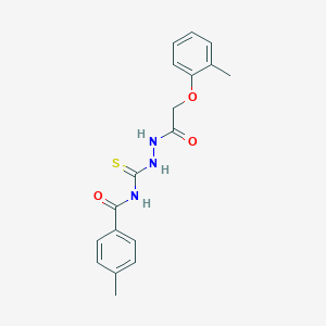 4-methyl-N-[[[2-(2-methylphenoxy)acetyl]amino]carbamothioyl]benzamide