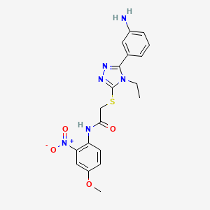molecular formula C19H20N6O4S B4106651 2-{[5-(3-aminophenyl)-4-ethyl-4H-1,2,4-triazol-3-yl]thio}-N-(4-methoxy-2-nitrophenyl)acetamide 