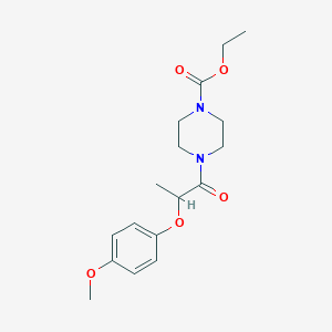 molecular formula C17H24N2O5 B4106655 ethyl 4-[2-(4-methoxyphenoxy)propanoyl]-1-piperazinecarboxylate 