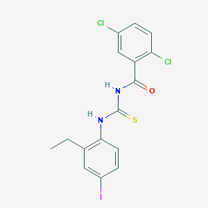 2,5-dichloro-N-{[(2-ethyl-4-iodophenyl)amino]carbonothioyl}benzamide