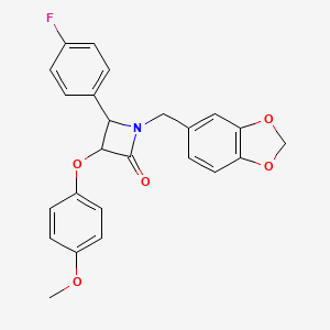 1-(1,3-benzodioxol-5-ylmethyl)-4-(4-fluorophenyl)-3-(4-methoxyphenoxy)-2-azetidinone