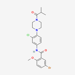 molecular formula C22H25BrClN3O3 B4106705 5-bromo-N-[3-chloro-4-(4-isobutyryl-1-piperazinyl)phenyl]-2-methoxybenzamide 