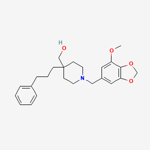 [1-[(7-methoxy-1,3-benzodioxol-5-yl)methyl]-4-(3-phenylpropyl)-4-piperidinyl]methanol