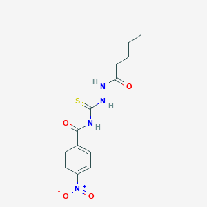 molecular formula C14H18N4O4S B410672 N-[(hexanoylamino)carbamothioyl]-4-nitrobenzamide 