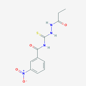 molecular formula C11H12N4O4S B410673 3-nitro-N-[(2-propionylhydrazino)carbothioyl]benzamide 