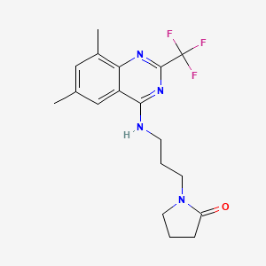 molecular formula C18H21F3N4O B4106731 1-(3-{[6,8-dimethyl-2-(trifluoromethyl)-4-quinazolinyl]amino}propyl)-2-pyrrolidinone 