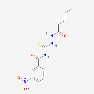 molecular formula C13H16N4O4S B410675 3-nitro-N-[(1-oxopentylhydrazo)-sulfanylidenemethyl]benzamide 
