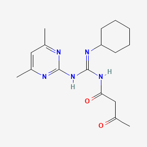 molecular formula C17H25N5O2 B4106763 N-{(cyclohexylamino)[(4,6-dimethyl-2-pyrimidinyl)amino]methylene}-3-oxobutanamide 