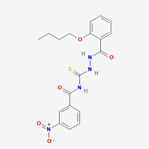 molecular formula C19H20N4O5S B410677 N-{[2-(2-butoxybenzoyl)hydrazino]carbothioyl}-3-nitrobenzamide 