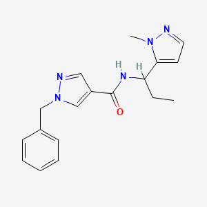 molecular formula C18H21N5O B4106777 1-benzyl-N-[1-(1-methyl-1H-pyrazol-5-yl)propyl]-1H-pyrazole-4-carboxamide 