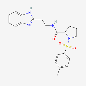 molecular formula C21H24N4O3S B4106798 N-[2-(1H-benzimidazol-2-yl)ethyl]-1-[(4-methylphenyl)sulfonyl]prolinamide 