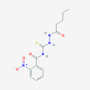 molecular formula C13H16N4O4S B410680 2-nitro-N-[(2-pentanoylhydrazino)carbothioyl]benzamide 