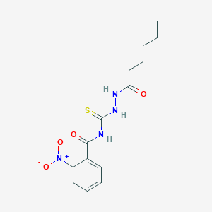 molecular formula C14H18N4O4S B410681 N-[(hexanoylamino)carbamothioyl]-2-nitrobenzamide 