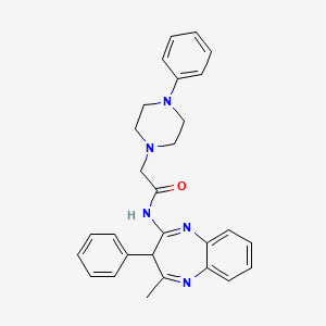 molecular formula C28H29N5O B4106810 N-(4-methyl-3-phenyl-3H-1,5-benzodiazepin-2-yl)-2-(4-phenyl-1-piperazinyl)acetamide 