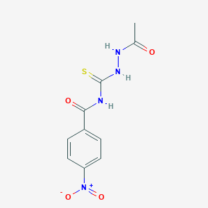 molecular formula C10H10N4O4S B410683 N-[(2-acetylhydrazino)carbothioyl]-4-nitrobenzamide 