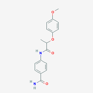 molecular formula C17H18N2O4 B4106849 4-{[2-(4-methoxyphenoxy)propanoyl]amino}benzamide 