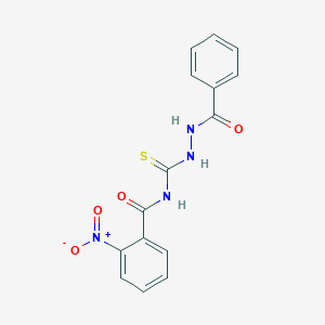 molecular formula C15H12N4O4S B410686 N-[(2-benzoylhydrazino)carbothioyl]-2-nitrobenzamide 