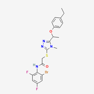 molecular formula C21H21BrF2N4O2S B4106860 N-(2-bromo-4,6-difluorophenyl)-2-({5-[1-(4-ethylphenoxy)ethyl]-4-methyl-4H-1,2,4-triazol-3-yl}thio)acetamide 