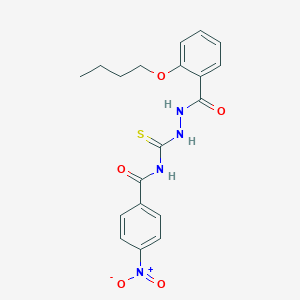 molecular formula C19H20N4O5S B410688 N-{[2-(2-butoxybenzoyl)hydrazino]carbothioyl}-4-nitrobenzamide 