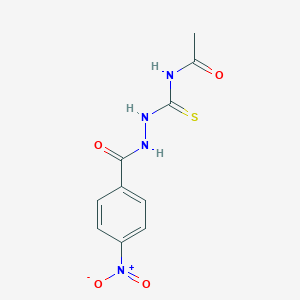 molecular formula C10H10N4O4S B410690 N-[(2-{4-nitrobenzoyl}hydrazino)carbothioyl]acetamide 