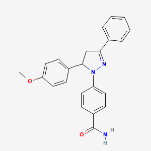 4-[5-(4-methoxyphenyl)-3-phenyl-4,5-dihydro-1H-pyrazol-1-yl]benzamide