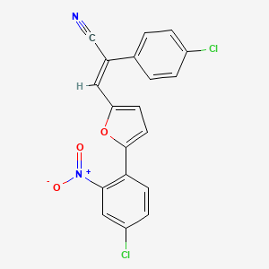 molecular formula C19H10Cl2N2O3 B4106915 (E)-3-[5-(4-chloro-2-nitrophenyl)furan-2-yl]-2-(4-chlorophenyl)prop-2-enenitrile 